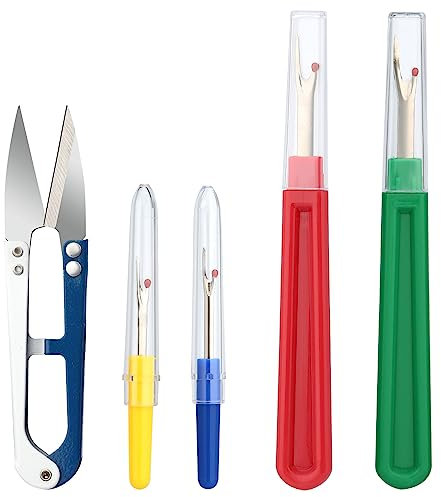 4 Pcs Découseur De Couture, Grand et Petit Fil De Couture, Dissolvant De Coupe-Fil, Découd-Vite Pour Couture, Découseur de Point, Sac De Rangement, Pour Couture, Travaux Manuels