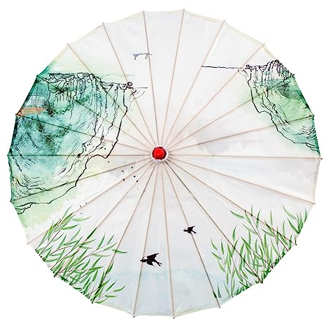 Baoblaze Japanischer chinesischer klassischer Tanzschirm, Seidenschirm, Sonnenschirm, orientalischer Sonnenschirm, 81,3 cm, geölter Papierschirm für, Stil I