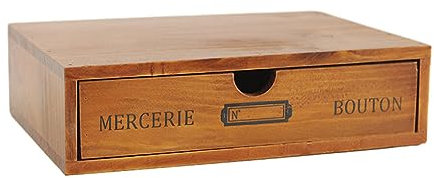 IOIUSKKU Schubladen Organizer aus Holz – organisierte Aufbewahrung für den Schreibtisch, Mehrzweck Mehrschicht Aufbewahrungsbox aus Holz, 1 Schicht