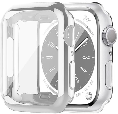 SOLOLUP 2 Pièces Coque pour Apple Watch Series 3 2 1 38mm Protecteur D'écran,Protection Complète Anti-Chute Cover TPU Souple Case HD Clair Ultra Film pour iWatch Series 38mm,Argent/Transparent