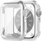 2 Pack Funda Compatible con Apple Watch Series 3/2/1 38mm Protector de Pantalla,Protector Funda TPU Suave Cover Protección Completa para iWatch Series 38mm Case，Plata/Transparente