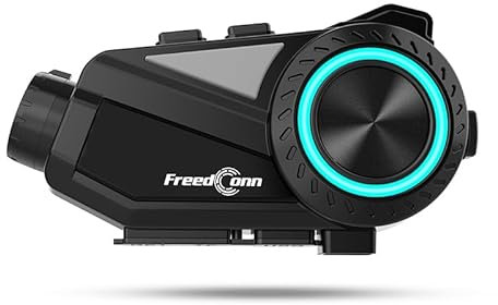 FreedConn Motorbike Bluetooth Intercom Headset Camera R3 with 2K 140° Lens 360°Shooting, 2-6 Riders 3200Feet Motorcycle Communication Systems,2000mAh 45Hours /Night Vision/Hi-Res Audio Max 512G