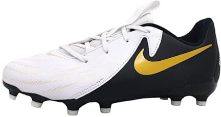 Nike Unisex Kinder Jr Phantom Gx Ii Academy Fg/Mg Fußballschuh, White Black MTLC Gold Coin, 37.5 EU