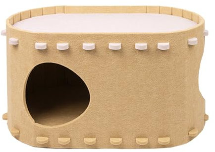 Katzentunnelbett, Indoor-Katzenversteck Peekaboo Katzenhöhle, multifunktional, hohe Kapazität, abnehmbar, reißfest, waschbar, weiches Katzenspielzeug Tunnelbett für mehrere Katzen & große Katzen