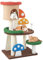 GYMAX Pilz Modell Kratzbaum, Kletterbaum mit Sisalstämmen, Katzenkratzbaum mit Kratzbrettern & Federball, Katzenbaum mit Höhle/Plattformen, für Wohnzimmer & Schlafzimmer(2 Plattformen)