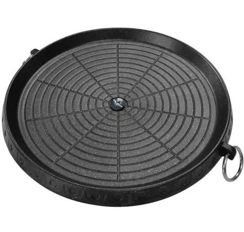 Muteitt Korean Style Bbq Grill Pan Non-stick Smokeless Barbecue Plate for Indoor Outdoor Camping Beach Party Bbq Grilling