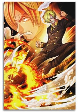 TESUXYEHH Anime-Poster, einteiliges Sanji-Poster, dekoratives Gemälde, Leinwand, Wandposter und Kunstdruck, moderne Familienschlafzimmer-Dekoration, Poster, 40 x 60 cm
