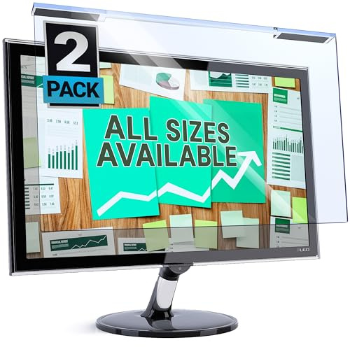 VINTEZ Blue Light Screen Protector for 21.5 Inch Computer Monitor and Laptop – Anti-UV Blue Light Blocking Film for Desktop PC, Eye Protection Filter, 19.3 x 11.3, 2 Pack