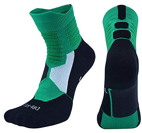 Männer Frauen Mittlerer Kanister Bewegungshandtuch Baumwolle Atmungsaktiv Badminton Walking Adventskalender 24 Socken (Green, XL)