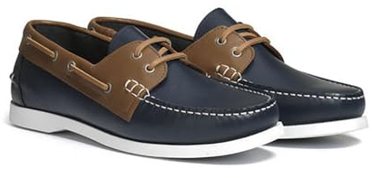 Aigle Men's New Nubil LTR Boat Shoe, Navy Brown, 7 UK