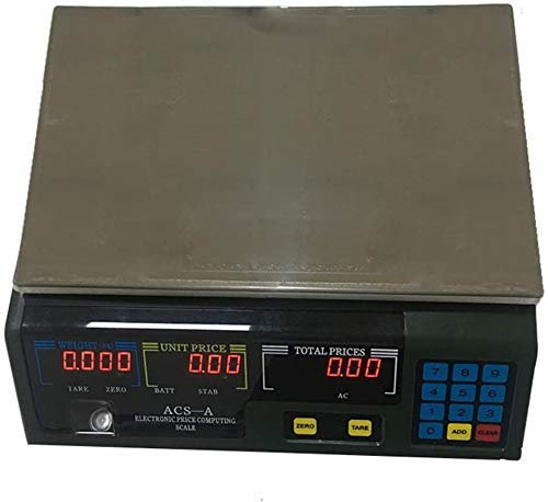 BGFYUSF Cocina electrónica Báscula electrónica de Alta precisión Báscula informática de Precio electrónico de Acero Inoxidable con Pantalla LCD para Cocina de Tienda,15kg/2g