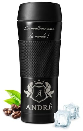 Maverton Travel Mug Isotherme personnalisé 450ml, Tasse Thermos Café | en acier inoxydable avec gravure pour jeune homme, Bouteille Isotherme pour papa, pour anniversaire, meilleur ami