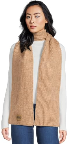 UGG Unisex Chunky Rib Scarf Camel One Size