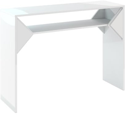 PROROOM FURNITURE - Tuffle - Konsolentisch 110x35 Höhe 80 cm - Schminktisch Schmal - Beistelltisch für Wohnzimmer - Ablagetisch - Flurtisch - Weiß Hochglanz