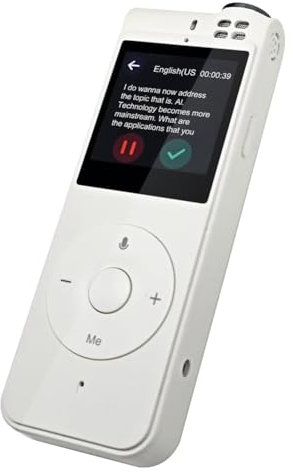 Tynmoel Digitaler Sprachrekorder, Sprache-Zu-Text und Sofortübersetzung, Geeignet für Meetings, Unterrichtsräume und Interviews
