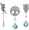 Sonnenfänger Kristall Windspiel, 3 PCS Baum Eule Engel Anhänger, Suncatcher Regenbogen Kristal Kristall Hanging, Fensterdeko Hängend für Zuhause Büro Garten Outdoor Deko.