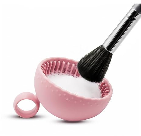 Make up Brush Washing Bowl, Makeup Brush Cleaner Machine, Silicone Brush Scrubber Bowl, Portable Washing Tool Cosmetic Brush Cleaner