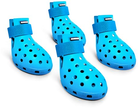 Hundeschuhe Pfotenschutz Outdoor – Hundeschuhe Wasserdicht, einfach an- und auszuziehen, atmungsaktiv, rutschfest, leicht zu reinigende Hundestiefel für Sommer Hitze und Winter Schnee (Blau, S)