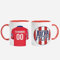 TAZALAND | Taza Personalizada Fútbol | Tazas de Desayuno equipo de Fútbol | Regalo Original para Aficionados del Futbol | Real Madrid Niño Regalos | Regalos Originales (ATLETICO)