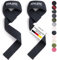 Zughilfen für Krafttraining und Bodybuilding (gepolstert) - Profi Lifting Straps 60 cm Länge für Fitness, Weightlifting, Kreuzheben - Zughilfe im Paar für Frauen und Männer (Schwarz (Silikon))