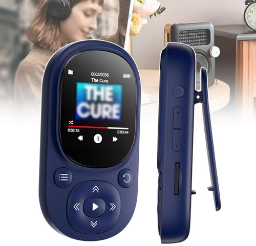 64GB Clip MP3 Player with BT, Portable Mini Music Player with 1.5 Inch Screen | HiFi Lossless Sound Supports up to 128GB TF | Calendar, Clock, FM, E Books | Sports & Outdoor,64GB