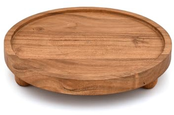 Kimona Pedestals Acacia Wood Round Display Wooden Stand for Kitchen/Bathroom Counter/Plant Stand (9' X 9'' X 1.5'')
