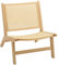 HOMCOM Sessel Relaxsessel ohne Armlehne, Stuhl mit Rattan-Rückenlehne, Holzrahmen, Lesesessel für Wohnzimmer Schlafzimmer Naturholz