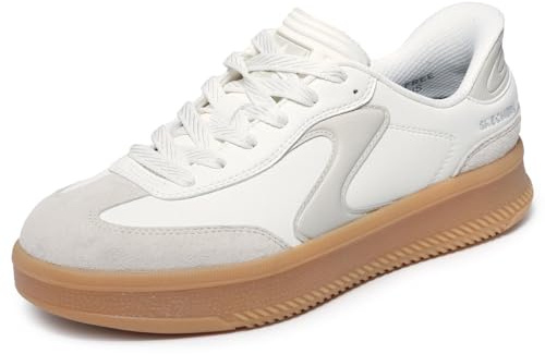 Skechers Damen Hotshot Hi Lifted Luxe Slip-InTurnschuhe, Off White Duraleather/Leather/Trim, 38 EU