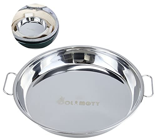 10.1 inch Reusable Stainless Steel Drip Pan for Big Green Egg Small and MiniMax, for Kamado Joe Jr and Akorn Jr-Big Green Egg Accessories Replacement Parts, Also Fit Weber Kettle Charcoal Grills