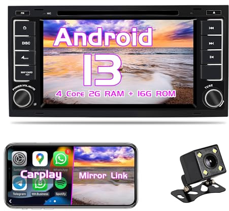 Radio Android para VW Volkswagen Touareg T5 Transporter con Pantalla estéreo Carplay Android Auto, GPS Navi [2G RAM+16G ROM]