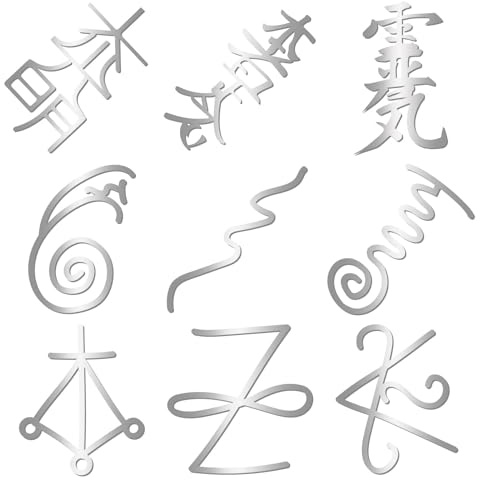 PRESSINART 9Pcs 9 Styles Runen Aufkleber Silber Metall Decals Selbstklebend 1 5x1 5 Zoll Wasserfest Runen Thema Silber Aufkleber Für Scrapbooks DIY Harz Bastelarbeiten Flasche Glas Telefon Laptop