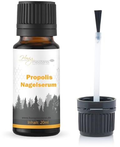 Propolis Nagelpflege Serum hochdosiert mit 14 ätherischen Ölen – Propolisöl mit Pinsel für Finger- & Fußnägel – stärkt die Nägel, unterstützt gesunde Nagelstruktur