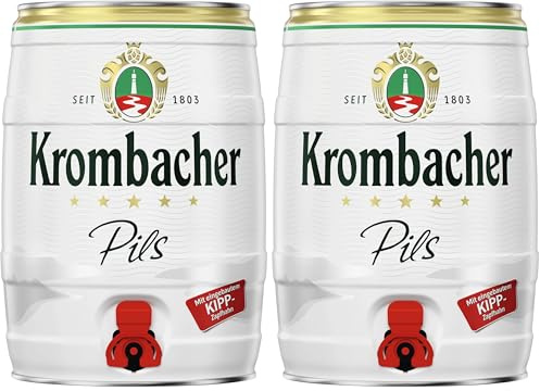 Krombacher Pils Partyfass (1 x 5 L) Pfandfrei (Packung mit 2)