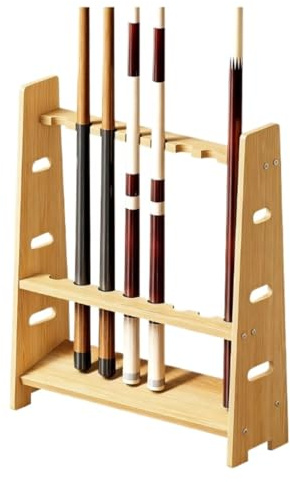 GOOPEEG Golf Bags Storage Rack Golf Courses, Pool Cue Rack Wood Floor Standing Holder Storage Fishing Clubs(49.4x16.6cm)