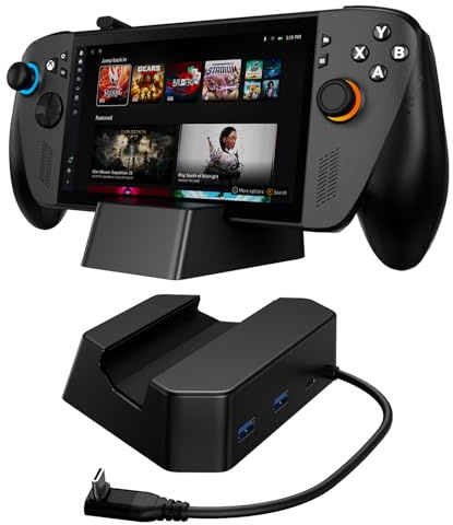 SiWiQU 3-in-1 100W Ladestation Kompatibel mit ROG für Xbox Ally / Ally X (2025) NUR, Ohne Projektion, Tragbare Ladestation Ständer mit 100W Schnellladeeingang / 2×USB 3.0 / Integriertem USB-C Kabel