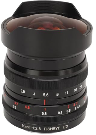 Yobadam 10mm F2.8 Fisheye Lens for E Mount Camera, 178° Ultra Wide Angle Large Aperture Manual Focus Full Frame Fisheye Lens, High Definition ED Glass, 0.17m Close Focus