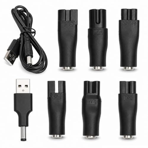 8Pcs USB Shaver Charger Cable Kit,5V USB Black Electric Shaver Chargers & Power Supplies for Hair Clippers, Beard Trimmers, Shavers, Beauty Instruments, Desk Lamps, Purifiers