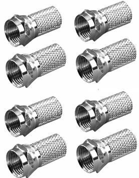F-Stecker 7,0 mm, 8 Stück