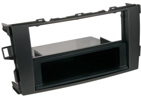 Radioblende kompatibel mit Toyota Auris (E15J/E15UT) 2-DIN mit Fach schwarz Bj. 03/2007-10/2012