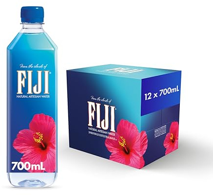 FIJI Natural Artesian Bottled Water 700mL / 23.7 Fl Ounce (Pack of 12) - 100% Natural Electrolytes