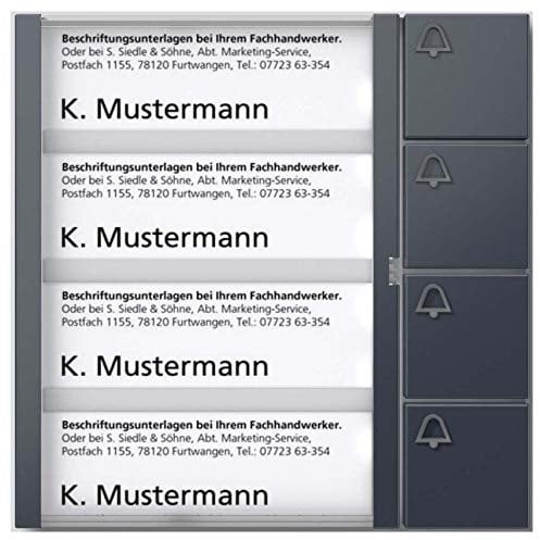 Siedle&Söhne Tasten-Modul TM 612-4 AG anthrazitgrau 1+n Funktionsmodul für Türkommunikation 4056138001309