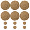 Argon Tableware Round Placemats & Coasters - 12pc - Woven Typha Kitchen Dining Table Mats Bar Drinks Coaster Protector Place Mats for Home, Restaurant Catering
