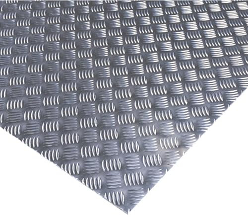 Aluminium Chequer Plate - 3mm Thick, 2000mm x 1000mm - Checker Plate Tread Sheet for Flooring and DIY Projects