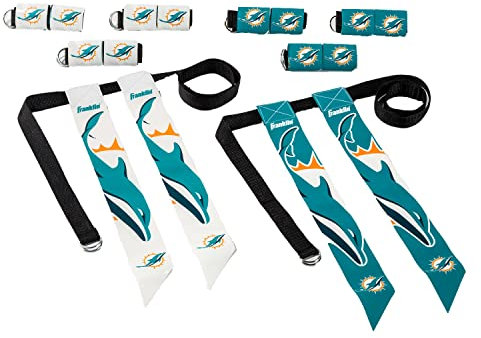 Franklin Sports Flag Football Fußball-Set NFL Miami Dolphins Jugendflagge, Teamspezifisch, Einheitsgröße