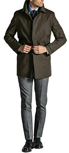Ciabalù Trench Uomo Invernale Soprabito Elegante Cappotto Impermeabile Lungo Sartoriale Blu Fango (IT, Numero, 54, Regular, Regular, Fango)