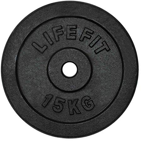 LIFEFIT Hantelscheiben Hantelscheiben, schwarz, 15 kg, F-KOT30-15
