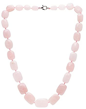 Treasure Bay Stunning Natural Gemstone Chunky Necklace for Women Different Gemstones and colour Available (Rose Quartz)