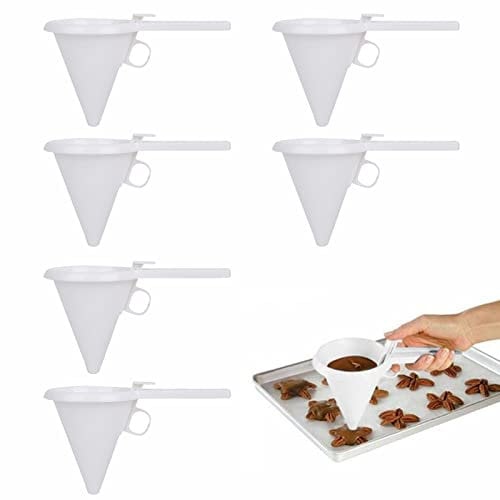 6PZ Imbuto a Pistone, Crema Dosatrice Imbuto per Torte Dessert per Fare Imbuto Pancake Pastella per Dolci, Cucina Fai Da Te a Mano Cioccolato Glassa Crema Imbuto, Utensili da Cucina Accessori da Forno