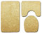 CNNINHAO rutschfeste 3 Teilig Badteppich Set, Badezimmer Teppich U-förmigen Contour Matte und WC Vorleger Badematte Soft Waschbar Badvorleger (50 x 80cm,Golden)