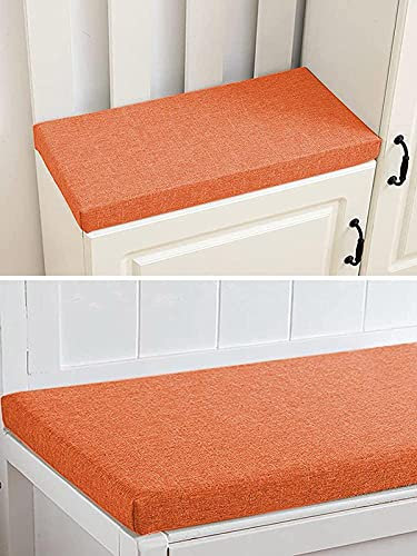 Gartenbank-Kissen für 2- und 3-Sitzer, für drinnen und draußen, 100 / 120 cm, Terrassenschaukel-Sitzauflage (100 x 40 x 5 cm, orange)